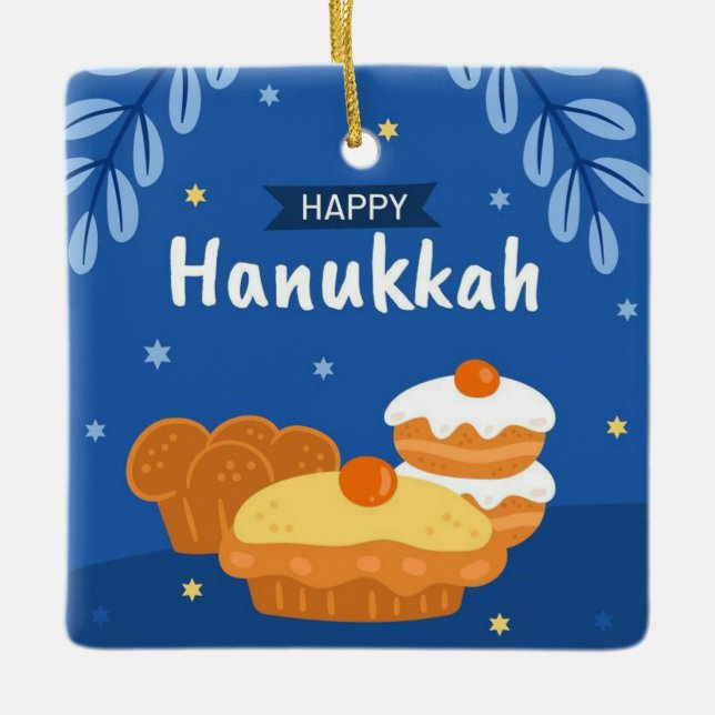 Ornamento De Cerâmica Hanukkah Cerâmica (Frente)