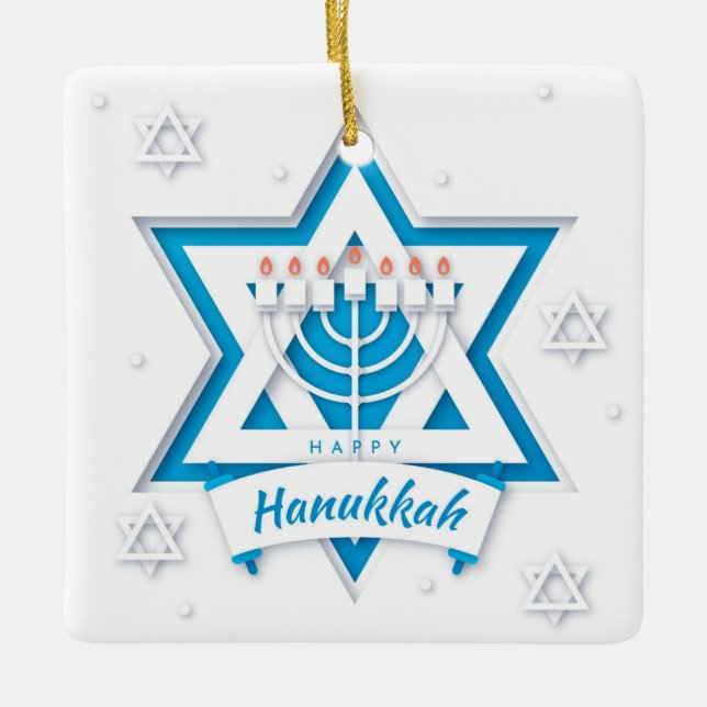 Ornamento De Cerâmica Hanukkah Cerâmica (Frente)