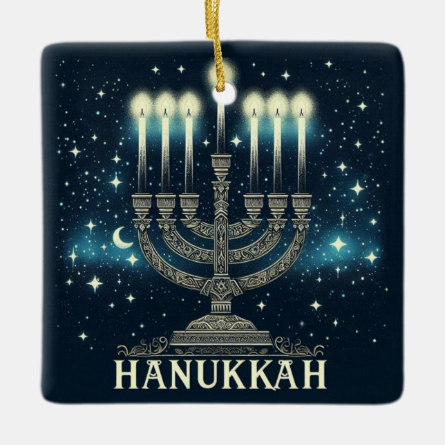 Ornamento De Cerâmica Hanukkah Cerâmica (Frente)