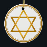 Ornamento De Cerâmica Hanukkah feliz<br><div class="desc">Design customizável original de cumprimento sazonal do ornamento de Hanukkah. Você pode mudar pias batismais,  tamanho e cores do texto,  adicionar ou remover o texto e os gráficos.</div>