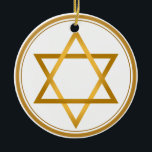 Ornamento De Cerâmica Hanukkah feliz<br><div class="desc">Design customizável original de cumprimento sazonal do ornamento de Hanukkah. Você pode mudar pias batismais, tamanho e cores do texto, adicionar ou remover o texto e os gráficos.</div>