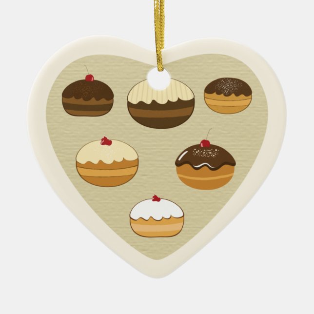 Ornamento De Cerâmica Hanukkah feliz (Frente)