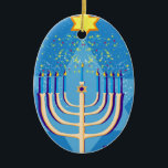 Ornamento De Cerâmica hanukkah menorah<br><div class="desc">"hanukkah menorah ", "feliz hanukkah",  menorah, "estrela de david", "chanukah jedesejo",  Hanukkah, "feriados judeus"chanukah,  hanukah,  chanukkah,  canukah,  chanukah,  hanuka,  hebrew,  jew, , ,  judaísmo,  menora,  ica, </div>