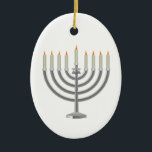 Ornamento De Cerâmica Hanukkah menorah<br><div class="desc">Hanukkah Menorah. Personalizar e personalizar.</div>