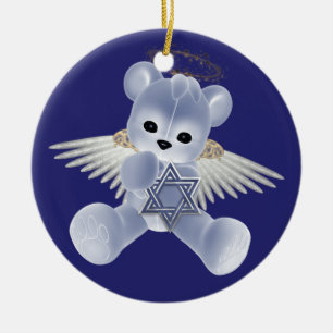 Ornamento De Cerâmica Hanukkah Teddy Bear