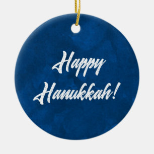 Ornamento De Cerâmica Hanukkah Watercolor