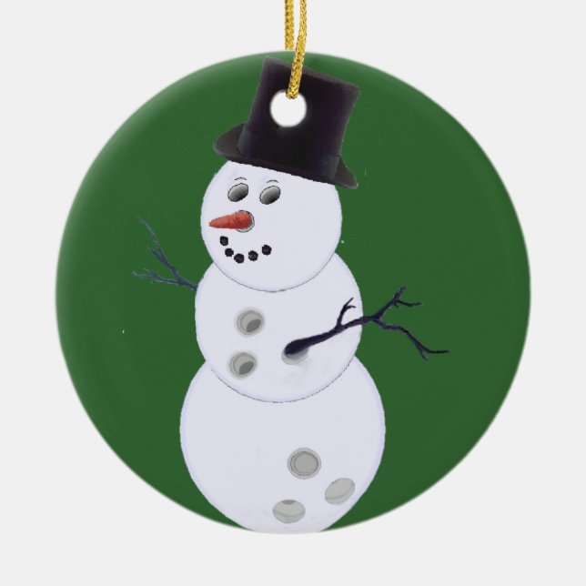 Ornamento De Cerâmica Happy Bowlidays Snowman (Frente)