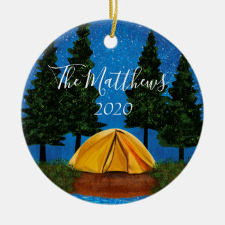 Ornamento De Cerâmica Happy Campers Personalized Family Ornament