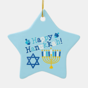Ornamento De Cerâmica Happy Hanukkah