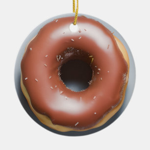 Ornamento De Cerâmica Happy Holi-Glaze Rosquinha engraçada Pun Natal