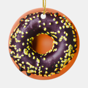 Ornamento De Cerâmica Happy Holi-Glaze Rosquinha engraçada Pun Natal
