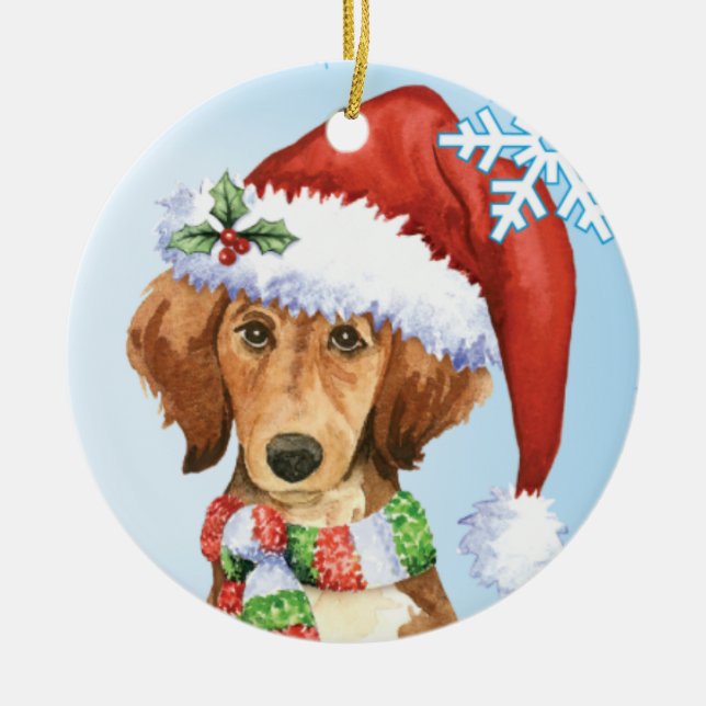 Ornamento De Cerâmica Happy Howlidays Saluki (Frente)