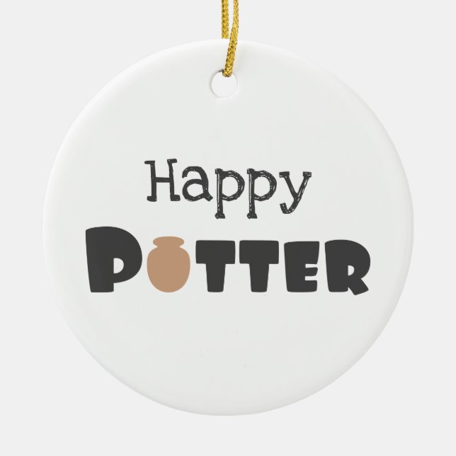 Ornamento De Cerâmica Happy Potter (Frente)