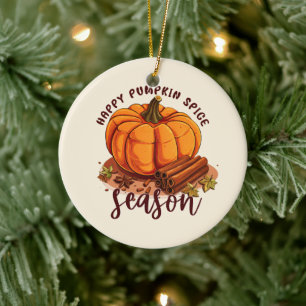 Ornamento De Cerâmica Happy Pumpkin Spice Season