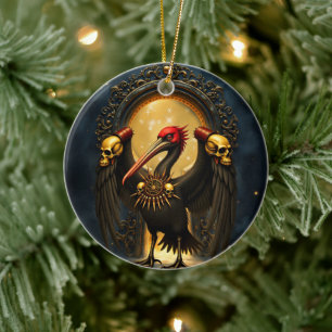 Ornamento De Cerâmica Harbinger do Portão Dourado O Pelicano Noturno