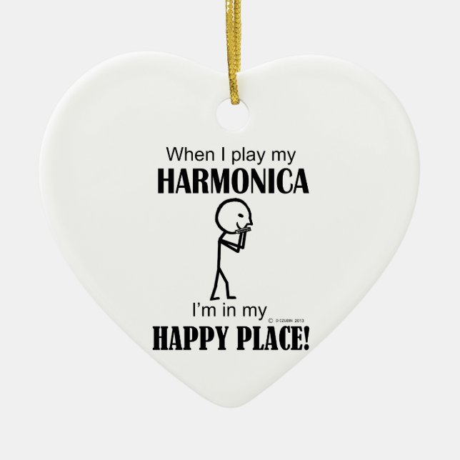 Ornamento De Cerâmica Harmonica Happy Place (Frente)