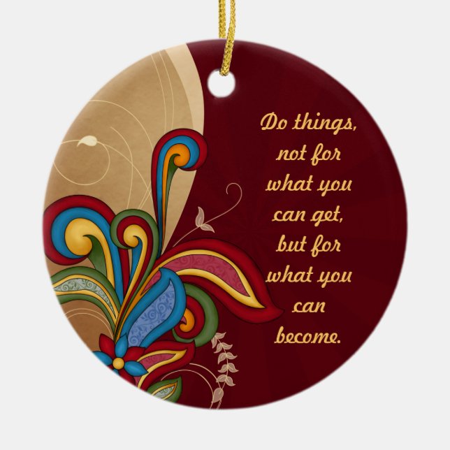 Ornamento De Cerâmica Harmony Swirl Affirmation Ornament (Frente)