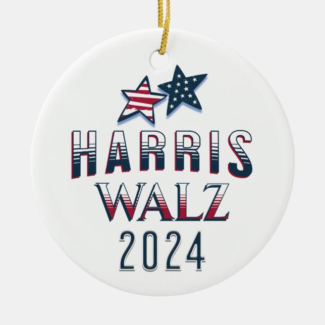 Ornamento De Cerâmica Harris e Walz 2024 (Frente)