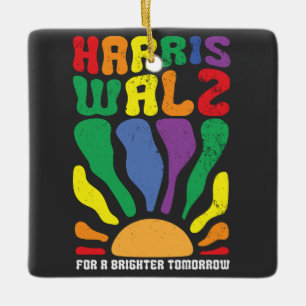 Ornamento De Cerâmica Harris Waltz para um amanhã brilhante Kamala LGBT