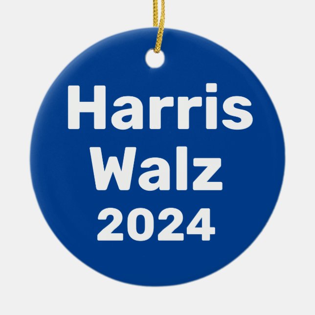 Ornamento De Cerâmica Harris / Walz 2024 Campanha Presidencial (Frente)