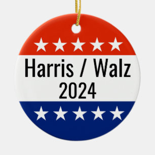 Ornamento De Cerâmica Harris Walz 2024 Eleição