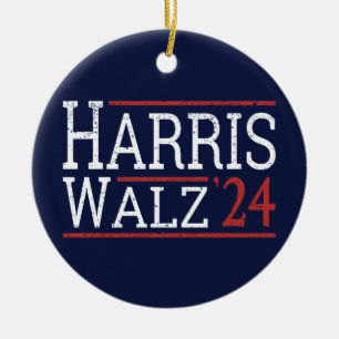 Ornamento De Cerâmica Harris Walz Eleição 2024 I