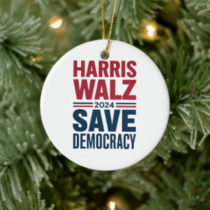 Ornamento De Cerâmica Harris Walz Salva a Democracia