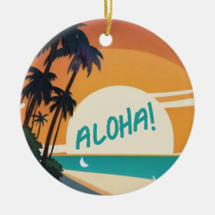 Ornamento De Cerâmica Havaiano/Aloha/Tropical/praia