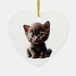 Ornamento De Cerâmica Havana Brown Kitten Personalizado