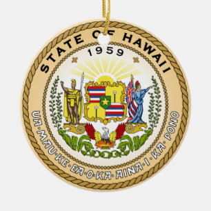 Ornamento De Cerâmica Hawaiian State Seal