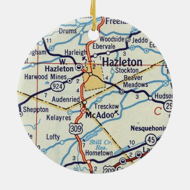 Ornamento De Cerâmica Hazleton PA (Traseira)