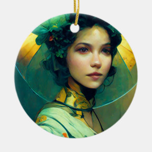 Ornamento De Cerâmica Headdress Fantasy Sci-Fi