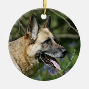 Ornamento De Cerâmica Headshot 3 do german shepherd