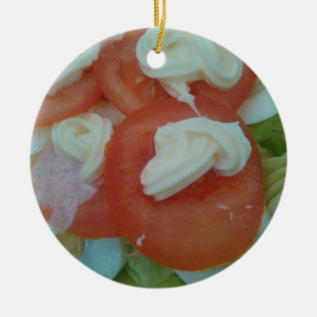 Ornamento De Cerâmica Healthy Spring Salad (Frente)