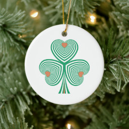 Ornamento De Cerâmica Heart Clover