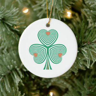 Ornamento De Cerâmica Heart Clover