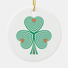 Ornamento De Cerâmica Heart Clover