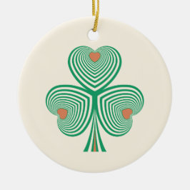 Ornamento De Cerâmica Heart Clover