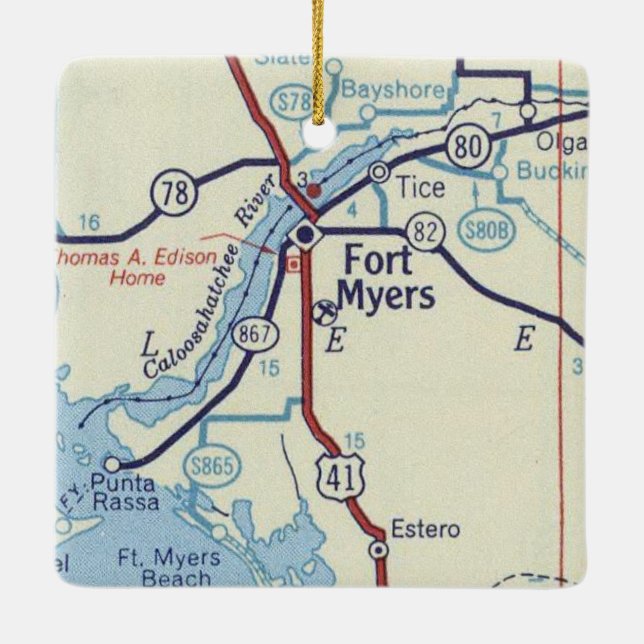 Ornamento De Cerâmica Heart Fort Myers Florida (Verso)