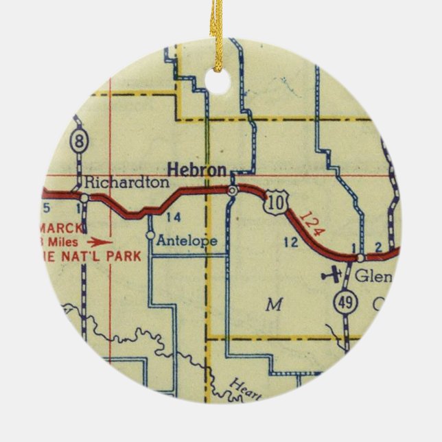 Ornamento De Cerâmica Hebron North Dakota (Traseira)