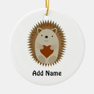 Ornamento De Cerâmica Hedgehog Heart