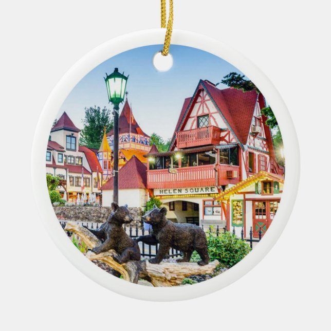 Ornamento De Cerâmica Helen, Helen Georgia, Helen Ornament, Natal (Frente)