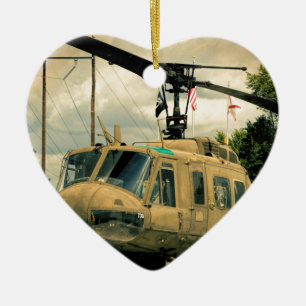 Ornamento De Cerâmica Helicóptero das forças armadas da era Uh-1 Huey 