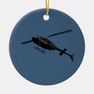 Ornamento De Cerâmica Helicóptero de Bell 206B-3 JetRanger III