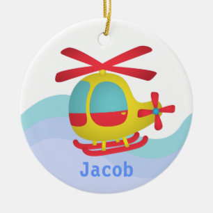 Ornamento De Cerâmica Helicóptero Fofo e Colorido para Crianças
