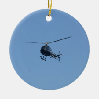 Ornamento De Cerâmica Helicóptero preto pequeno