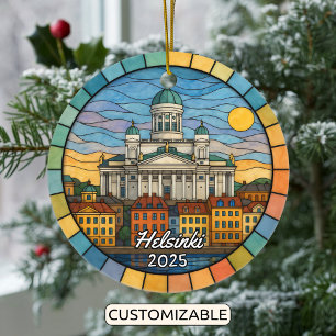 Ornamento De Cerâmica Helsínquia de vidro isolado personalizado, Finlând