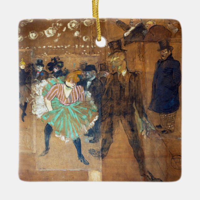 Ornamento De Cerâmica Henri de Toulouse-Lautrec - Dança no Rouge (Frente)