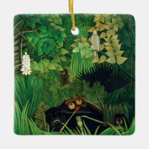 Ornamento De Cerâmica Henri Rousseau - Os Alegres Malabaristas