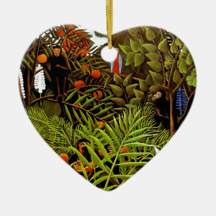 Ornamento De Cerâmica Henri Rousseau - Paisagem Exótica Arte Selva